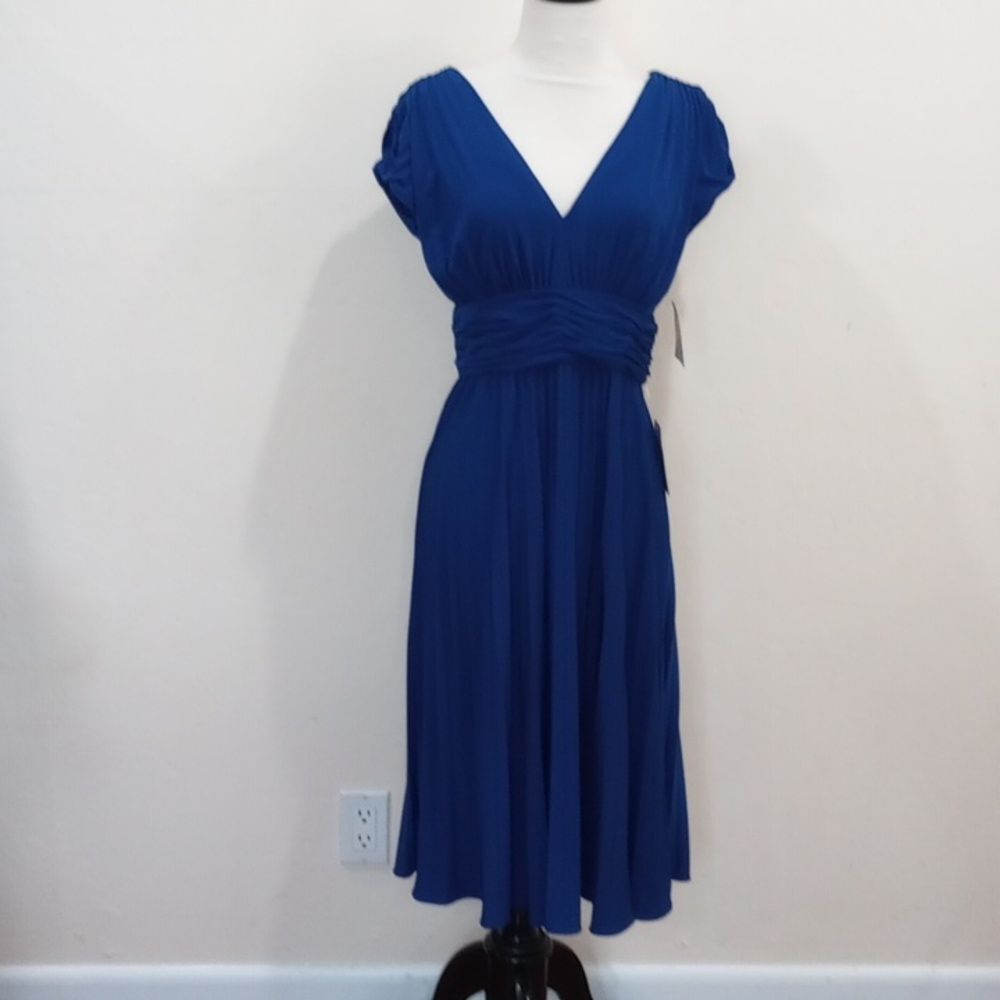 Suzi Chin For Maggy Boutique Blue Midi Dress, Size 10 - New! Nordstrom
